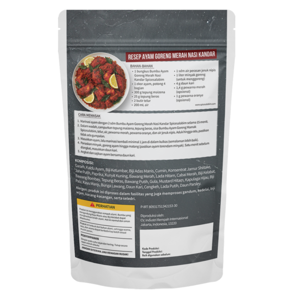 Nasi Kandar Red Chicken Seasoning (Bumbu Ayam Goreng Merah Nasi Kandar)