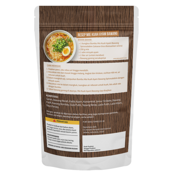 Chicken Shalllot Noodle Soup Seasoning (Bumbu Mie Kuah Ayam Bawang)