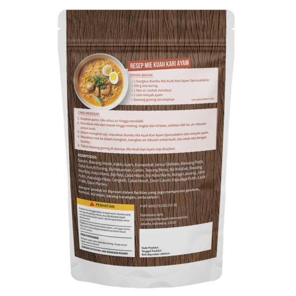 Chicken Curry Noodle Seasoning (Bumbu Mie Kuah Kari Ayam)