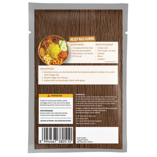 Indonesian Yellow Rice Seasoning (Bumbu Nasi Kuning)