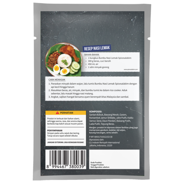 Nasi Lemak Seasoning (Bumbu Nasi Lemak) Spicesalabim