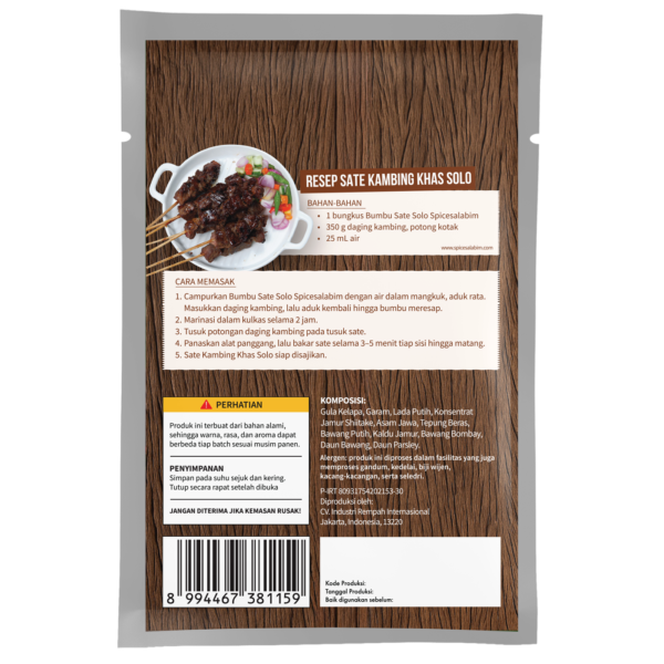 Solo Satay Seasoning (Bumbu Sate Solo)