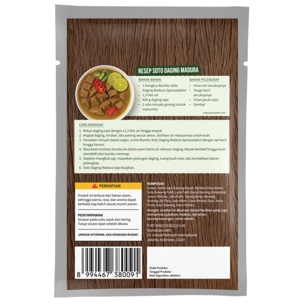 Madura Beef Soto Seasoning (Bumbu Soto Daging Madura)